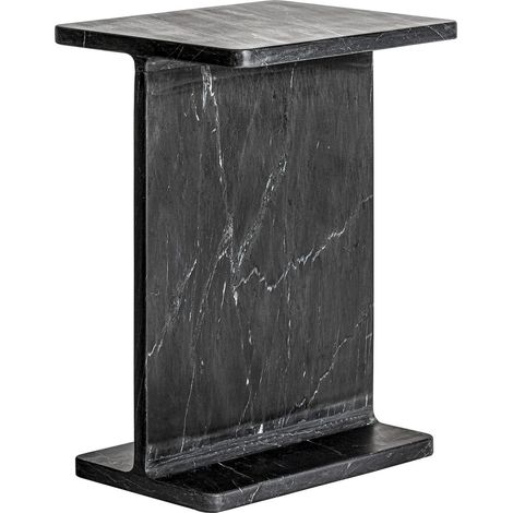 Table basse art déco en marbre noir finition artisanale élégante - Noir marbre veiné élégant (1/5)