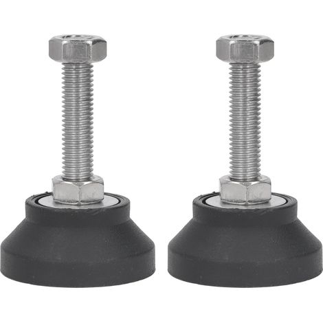 Lot de 2 vérins de réglage pour pieds de meuble 90 kg charge max réglables support vis de nivellement antidérapant nylon acier (1/5)