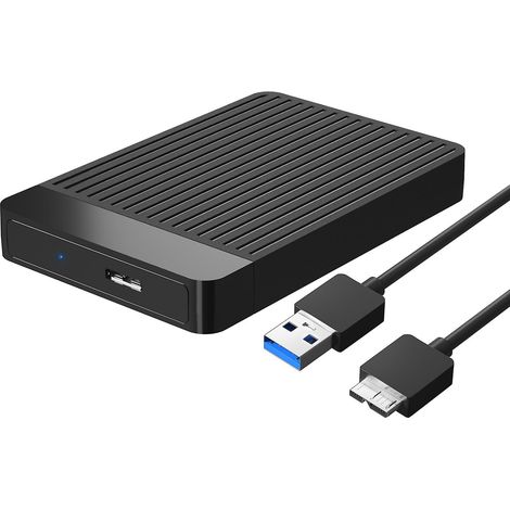 Boîtier pour disque dur 2,5 pouces universel haute vitesse avec accélération UASP, 6 To, 6 Gbit/s, USB 3.0, boîtier externe pour disque dur/SSD de bureau - FFY (1/4)