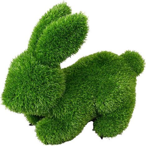 Künstliche Hasenfigur aus Gras 29x53x40 cm zur Dekoration  Ideal für Garten, Terrasse und Haus