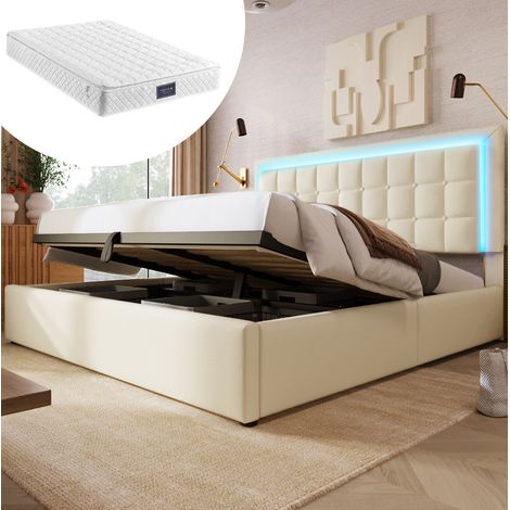 Bett Doppelbett mit Stauraum 160x200 Kunstleder OKMYHOME (1/5)