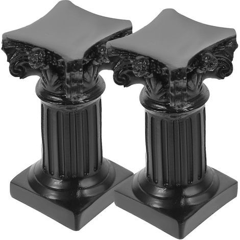 Décorations de Noël pour la maison, 2 bougeoirs festifs de table, style colonne romaine, pour bureau. (1/5)