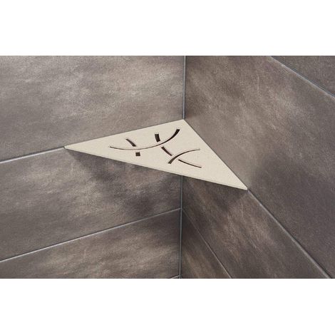 Schlüter-Systems Kg Deutschland – Tablette d'angle CURVE S1 – Alu structuré – Profondeur 21 cm – Pour carrelage et murs carrelés – Élégance design