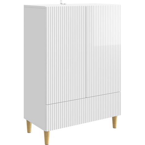 Credenza Bianco Lucido 66 x 34,5 x 95 cm Legno ingegnerizzato vidaXL