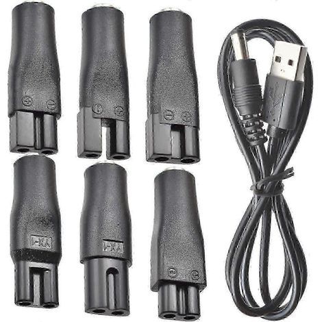 Lotto di 7 cavi di alimentazione a 5V con adattatore di alimentazione USB di ricambio, compatibile con tosatrici tosatrici elettriche barba, rasoio sistemi di attrezzatura di bellezza e lampade da tav (1/5)