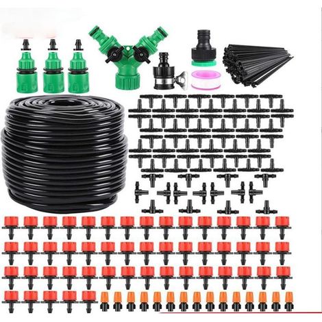 Kit de sistema de riego por goteo de 50 m para jardinería, césped, paisajismo y huertos. (1/5)