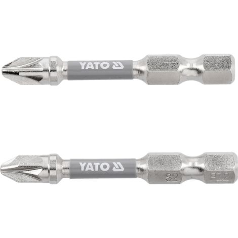 PZ2 Bits 1/4" x 50 mm, 2 Stück, S2-Stahl, vernickelt