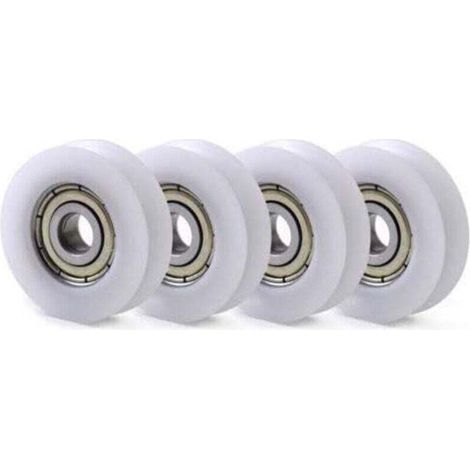 10 pulegge di guida in nylon a forma di U con cuscinetto a sfere 608 integrato, 6x30x10mm