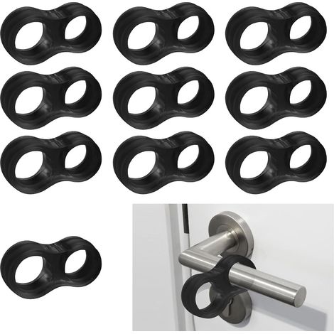 APEX Lot de 10 butées de porte noires - anneaux anti-collision - convenant aux bureaux, aux écoles et aux maisons. (1/5)