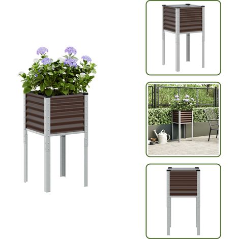 Jardinière marron 45x45x88 cm acier - Jardinière - Jardinières - Jardinière D'extérieur - Jardinière De Terrasse (1/5)