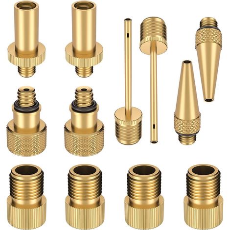 MINKUROW Kit Adattatore Per Valvola Adattatore Pompa Bici, Realizzato In Rame Puro Valvola Per Bicicletta Valvola Automatica, Nessuna Perdita D'aria, Nessuna Decolorazione Valvola Dv Av Sv, Per Pompa  (1/5)