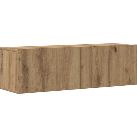 vidaXL Set Mobile TV 3 pz Montato a Parete Rovere in Truciolato (1/5)