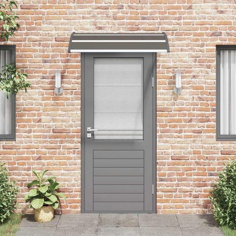 Auvent Marquise de porte, Store Banne pour porte, Noir 120x80 cm PC OIB6400E (1/5)