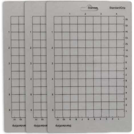 3 tapis de découpe adhésifs, 11,4 x 16,5 cm, PVC, adhérence légère/standard/forte, pour machine à découper (1/5)