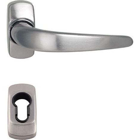 Paire de Poignée de Porte Sur Rosaces , XU,"STELUS" + 2 Rosaces Cylindres couleur inox, produit qualité supérieure, durable et fiable, matériaux sélectionnés, conforme normes - KZQ