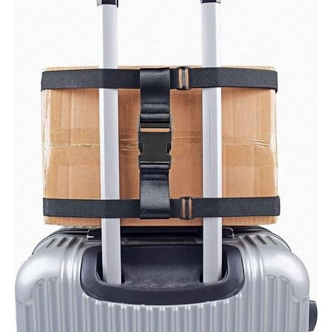 Correa ajustable para equipaje de viaje con hebilla - 1 correa negra (1/5)