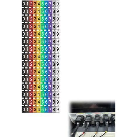 Numéro De Fil 1.5mm² 150pcs Tubes Numérotés Colorés Numéro Pour Fil Électrique Pour Câbles Étiquettes Câble Électrique Autoadhésives Sangles De Câbles Électriques Pour Fils Électriques (1/5)