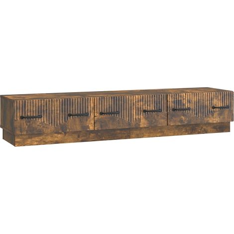 Mobile TV Rovere Fumo 147 x 34,5 x 27 cm Legno ingegnerizzato vidaXL