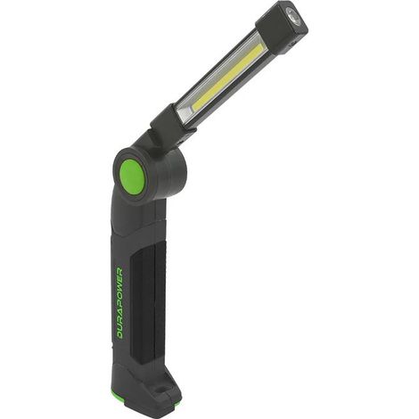 150.4313 – Tragbare COB-LED-Leuchte mit 300 Lumen – Seiten- und Frontbeleuchtung – Leistungsstark und praktisch – Neigbar – Micro-USB- oder Netzladestation – Magnetisierter und freihändiger Haken – IP