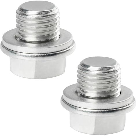 2PCS Bouchon de Vidange D'huile Universel pour Voiture,Bouchons de Vidange D'huile Avec Bague D'étanchéité,Boulon De Vidange Carter D'huile,pour la Plupart des Voitures (M12x1.25) (1/5)