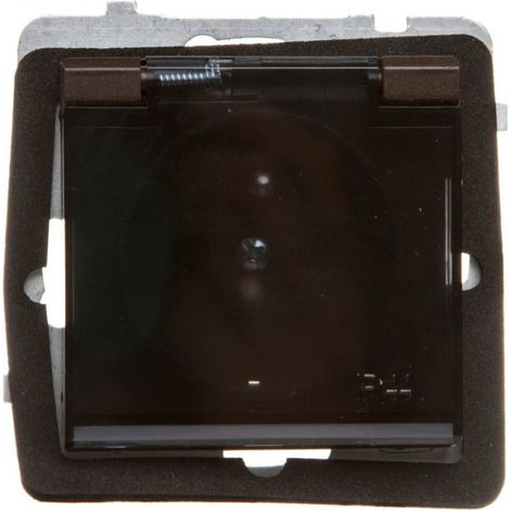 Prise étanche Sonata avec couvercle transparent IP44, couleur chocolat métallisé GPH-1RZ/m/40/d