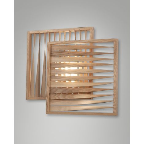 Lampada da Parete Loft in Frassino e Metallo, LED Integrato 18W, 1980lm, 3000K, Classe 1, Design Industriale Elegante e Raffinato