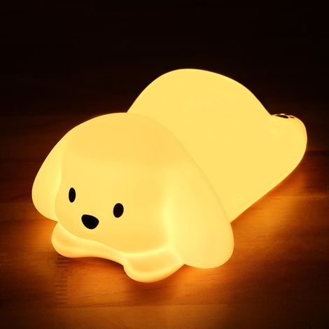 Children's Night Light Dog Night Light, 7 Colors Portable Dog Lamp, Baby Night Light with 1/3 Hour Timer, USB Rechargeable Night Light, Gifts and Surprises for Boys and Girls (1/5)