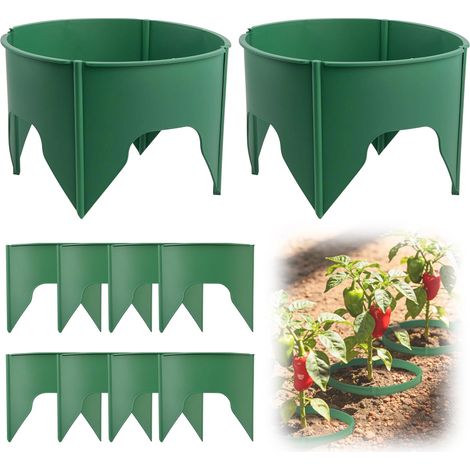 16 Pièces Plastique Anneaux de Protection,Anneaux de culture ronds et profonds réutilisables Anneaux de culture séparés pour balcon, cour, serre, tomate, poivre, arbuste (1/5)