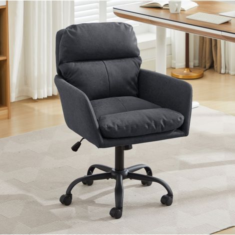 Sedia da ufficio in PU nera, altezza regolabile, 71,58 x 60,50 x 102 cm DESVIAE (1/5)