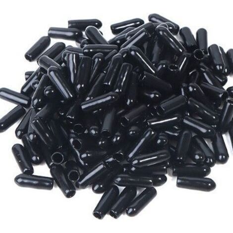 100 pièces embouts, embouts en caoutchouc, couvercle de sécurité protecteur de filetage de vis à boulon noir (3,5 mm) (1/5)