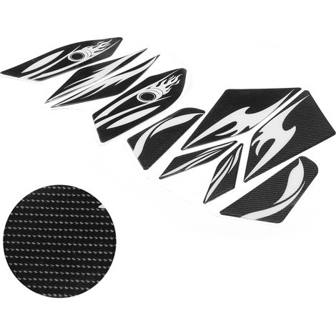 10 Autocollants Réservoir Moto Flancs Décoratifs Fibre Carbone Honda PCX125 150 2018 2019 Gris Motif (1/5)