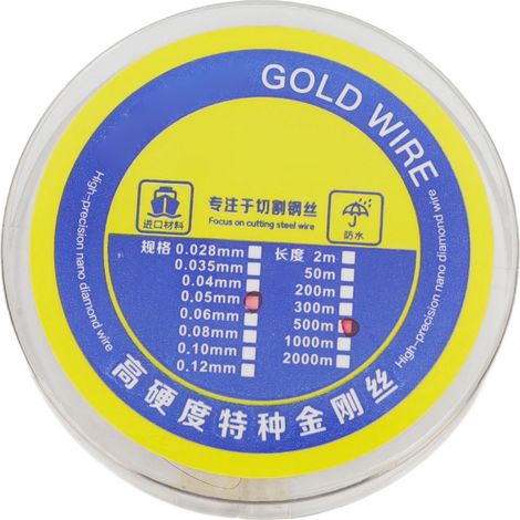Fil de séparation pour écrans LCD en acier allié au tungstène, fil de coupe incisif pour une découpe rapide et nette, 0,05 mm, 500 m