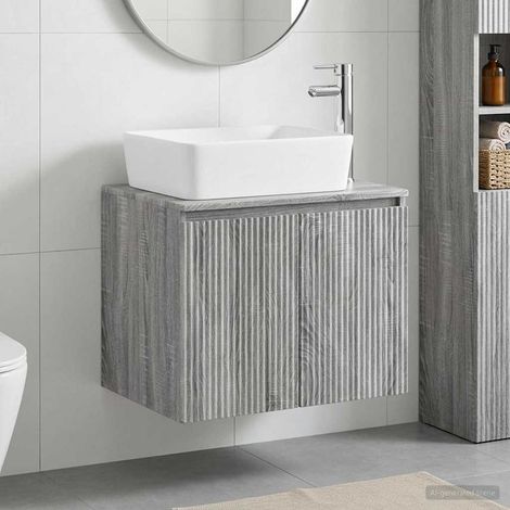 vidaXL Bathroom Furniture Set Grey Sonoma Engineered Wood (1/5)
