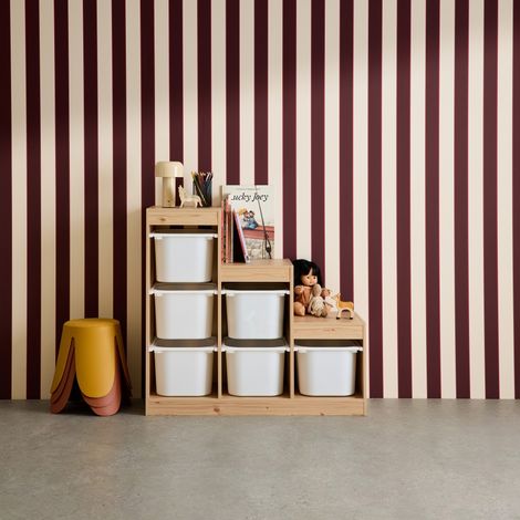 Meuble de rangement enfant escalier 6 bacs de rangement décor bois naturel - Sora