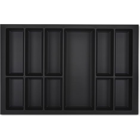 ORGA-BOX VII Besteckeinsatz  Besteckkasten schwarz 800 mm mit Softtouch Oberfläche (1/5)