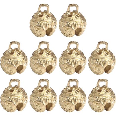 Lot de 10 Petites Cloches en Laiton Doré, Pendentifs Clochettes Bords Lisses, Accessoires Sûrs pour Décoration du Nouvel an et Créations Artisanales (1/5)
