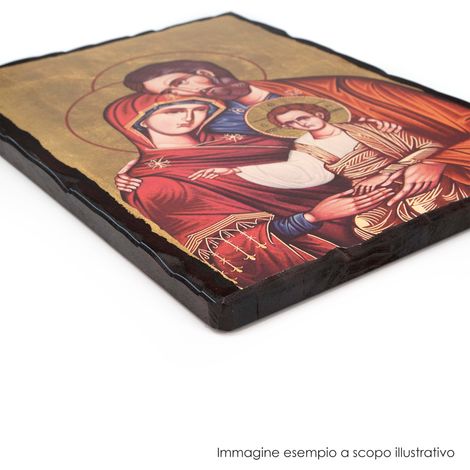 Lupia - Quadro Sacro Icona su tavola Legno MASSELLO con foglia Oro MADONNA DEL PERPETUO SOCCORSO 50x70 cm (1/4)