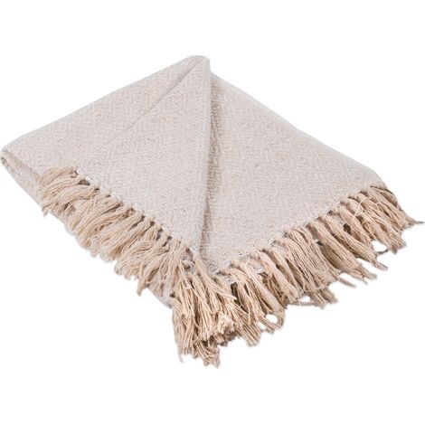 100% Coton Diamant Couvre-lit à Chevrons pour intérieur/extérieur, Camping, barbecues, plages Quotidiennement, Couverture, 127 x 152,4 cm, Bleu Nautique (1/5)