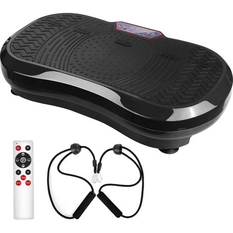 Máquina de ejercicios con plataforma vibratoria, intensidad ajustable, control remoto, color negro. (1/2)