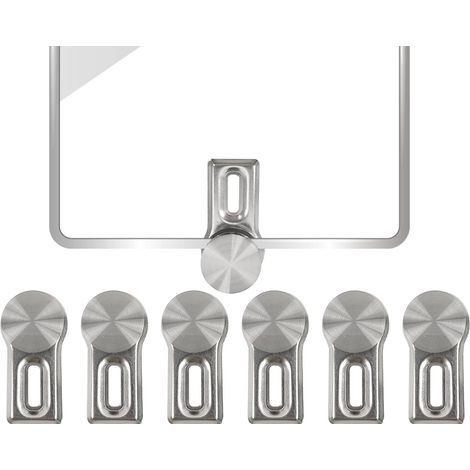 Pcs Mirror Fixing Clips, Heavy Mirror Fixing, Zinc Alloy Glass Mirror Clips for Wall Mirror, Wall Mirror Fixing, with 6 Wall Anchors
