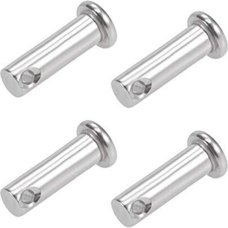 Trou Unique Goupille Blocage 8mm x 25mm Tête Plate 304 Acier Inoxydable Blocage Goupille 4Pcs