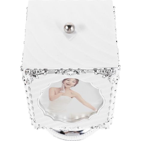 5-inch Rotating Photo Frame with Silver Plastic Music Box, Creative and Romantic Design for Table Decoration, Valentine's Day (1/5)