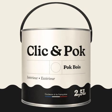 Peinture Bois Extérieur – POK BOIS - 2,5L - RAL 9010 - Blanc pur- Résistante aux intempéries - Ne s'écaille pas