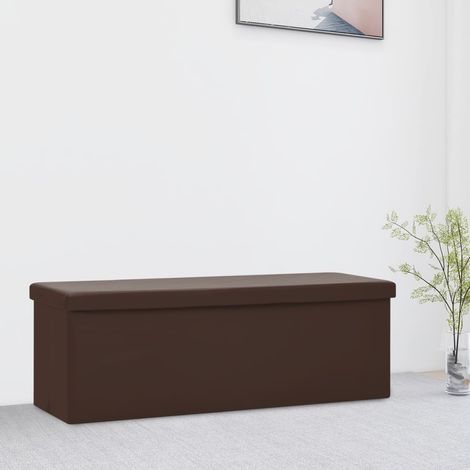 vidaXL Panca Portaoggetti Pieghevole Marrone in PVC (1/5)