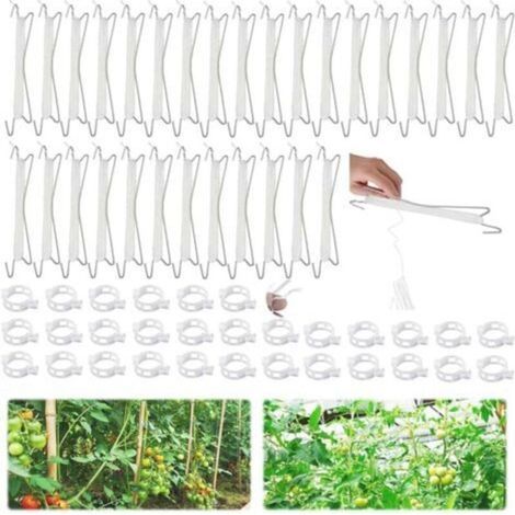 Crochet de tomates,30 Pièces Crochet de Support de Tomate,avec 30 Clips pour Plantes,Crochets de Support pour tomates avec Ficelle,Support à Tomate,Crochet pour Tomate/Concombres/Vignes