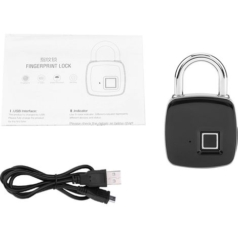Cadenas antivol intelligent à empreinte digitale pour porte, armoire et bagages, sans clé (1/5)