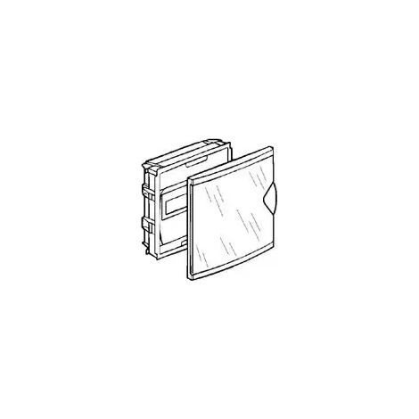 Coffret modulaire encastré 1 rangée 6+2 modules 213x205x71mm porte isolante transparente LEGRAND 001420