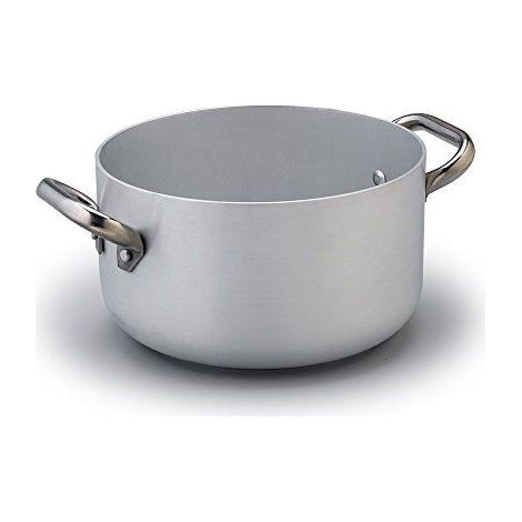 AGNELLI Casseruola Alta Alluminio Fondo Induzione 2 Manici D 28 Cm