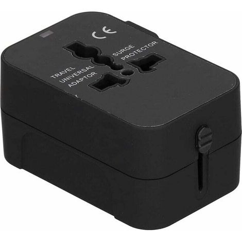 USB Travel Adapter, Smart Portable Power Converter for Home and Travel (Black) (1/5)