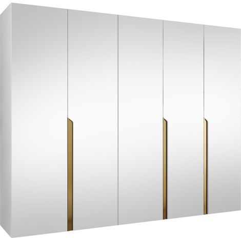 Armoire Hartford 592, Blanc, 202x250x52cm, Portes d'armoire: Avec des charnières, Nombre d'étagères: 0 (1/5)